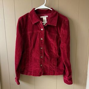 Ami Red Corduroy Button-Front Jacket